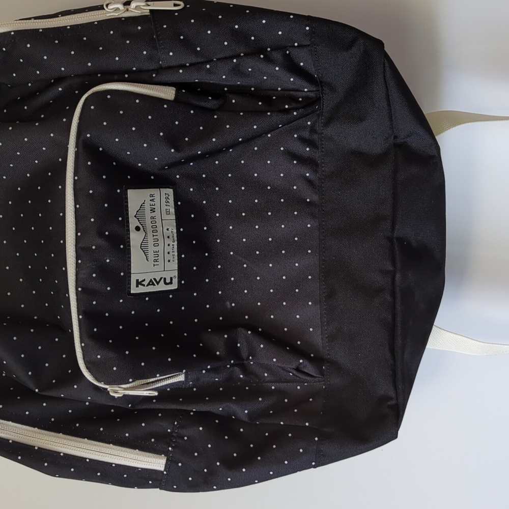 Kavu Black and White Polka Dot Backpack - Picture 2 of 9